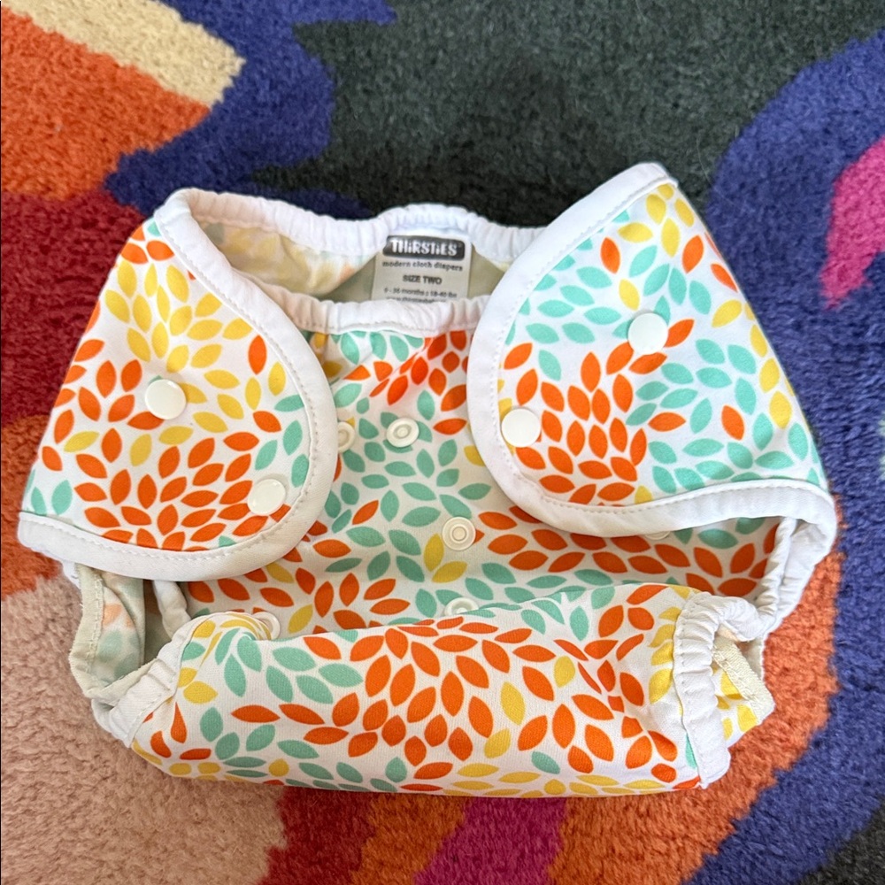 Thirsties diaper cover, GUC, size Two, Snap closure, adjustable snaps